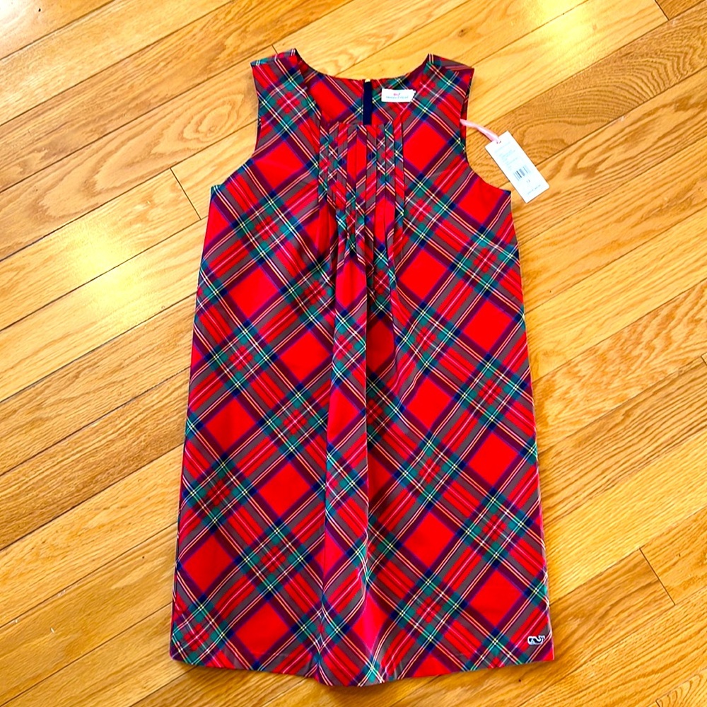 NWT Vineyard Vines Jolly Plaid Holiday Dress size 12 in Lighthouse Red